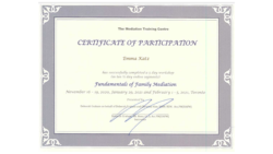 Family Mediation Certification for Emma Katz