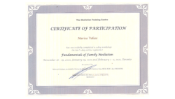 Family Mediation Certification for Marisa Vekios